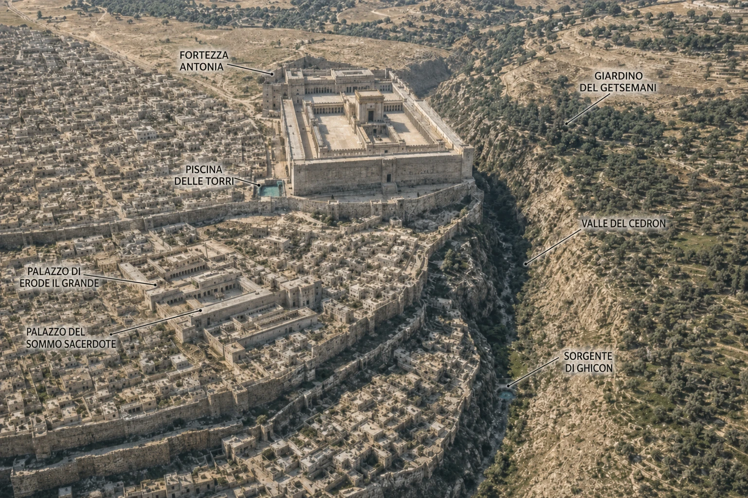 Gerusalemme e la fortezza Antonia in 3D